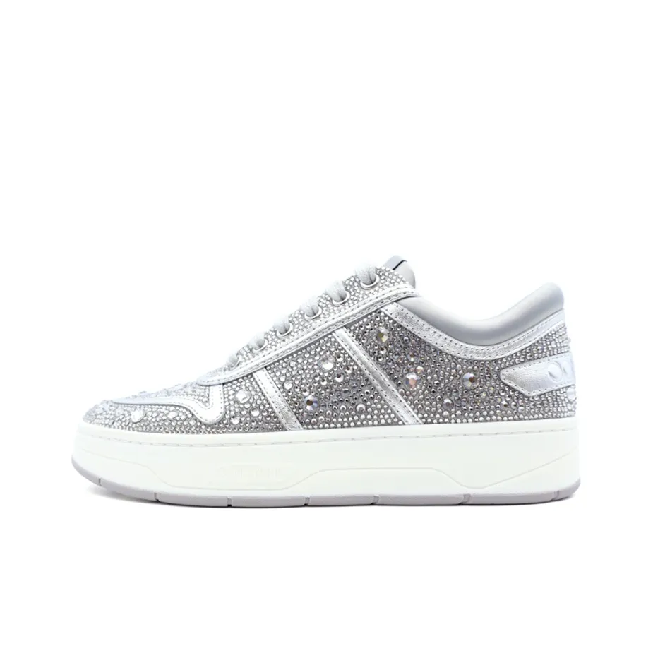 Jimmy Choo Hawaii Low Top Stylish Skateboarding Shoes Women's Silver