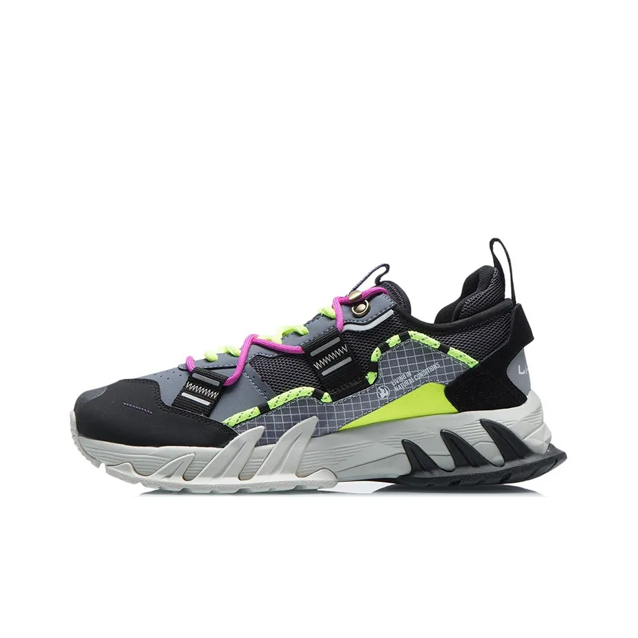 LINING Full Форма Ace Амортизация Износостойкий Низкий Топ Беговые кроссовки Мужской Тускло-серый