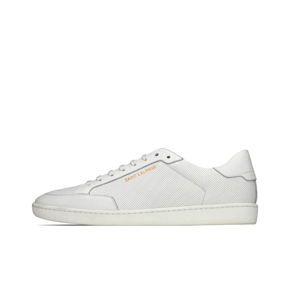 SAINT LAURENT Court Classic SL/10 Perforated White