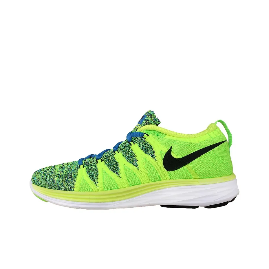 Nike Flyknit Lunar 2 Амортизация Устойчивый к истиранию Легкий Низкий Топ Беговые кроссовки Женские Зеленый