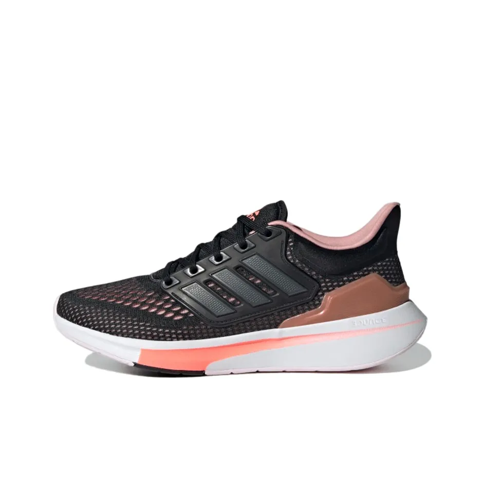 Adidas EQ21 Run Slip-resistant Abrasion-resistant Low Top Беговые кроссовки Женские Черный Розовый