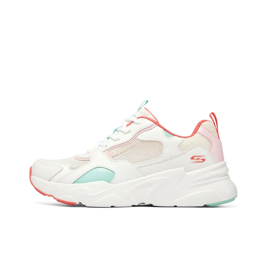 Skechers Амортизация Устойчивый к истиранию Дышащий Поддержка Легкий Низкий Топ Повседневная обувь Женская Белый Многоцветный