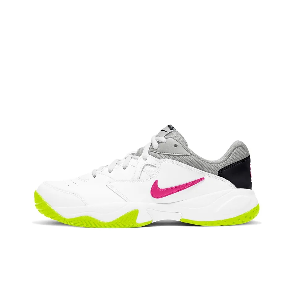 Nike Court Lite 2 Амортизаторы Shock противоскользящие низкие кроссовки для тенниса женские белые серые розовые