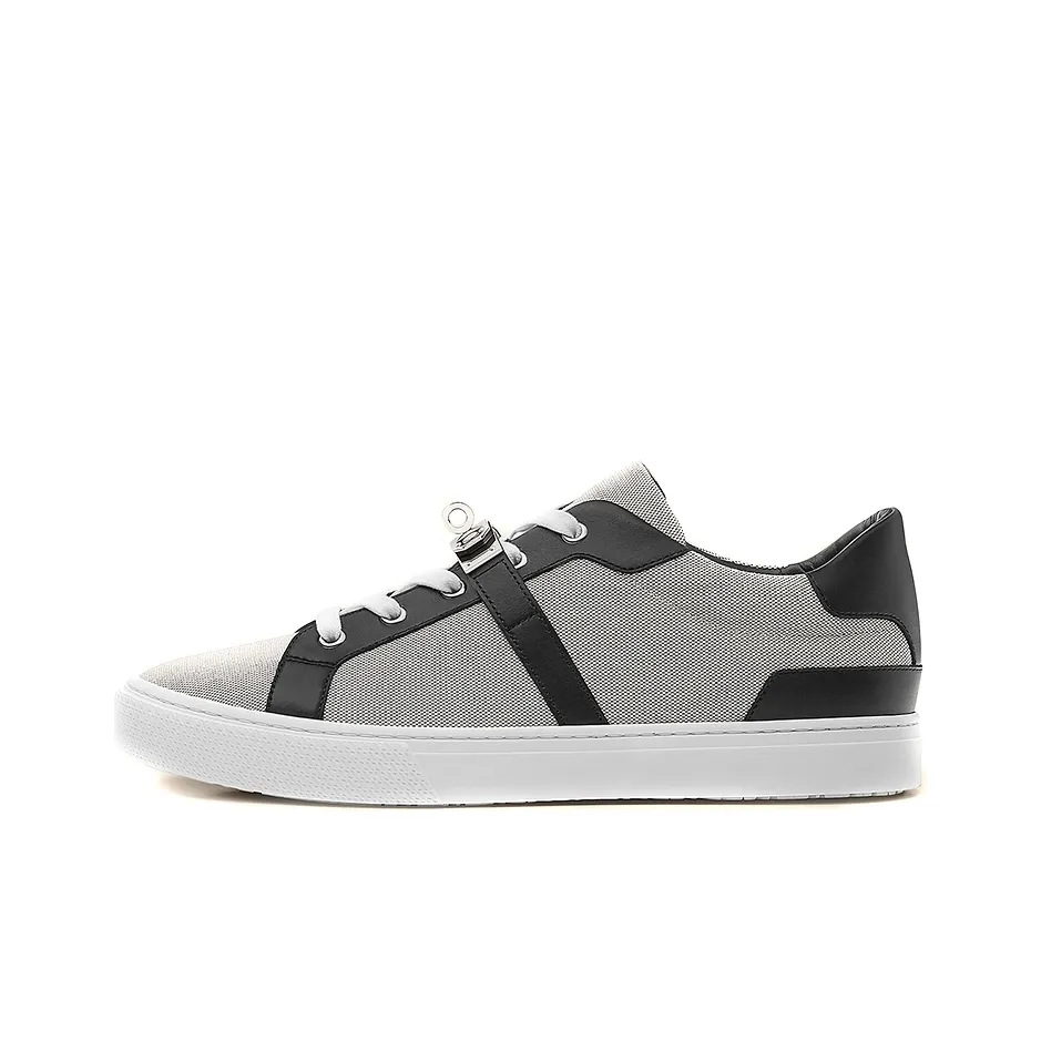 HERMES Day Low Top Stylish Skateboarding Shoes Men's Gray Black