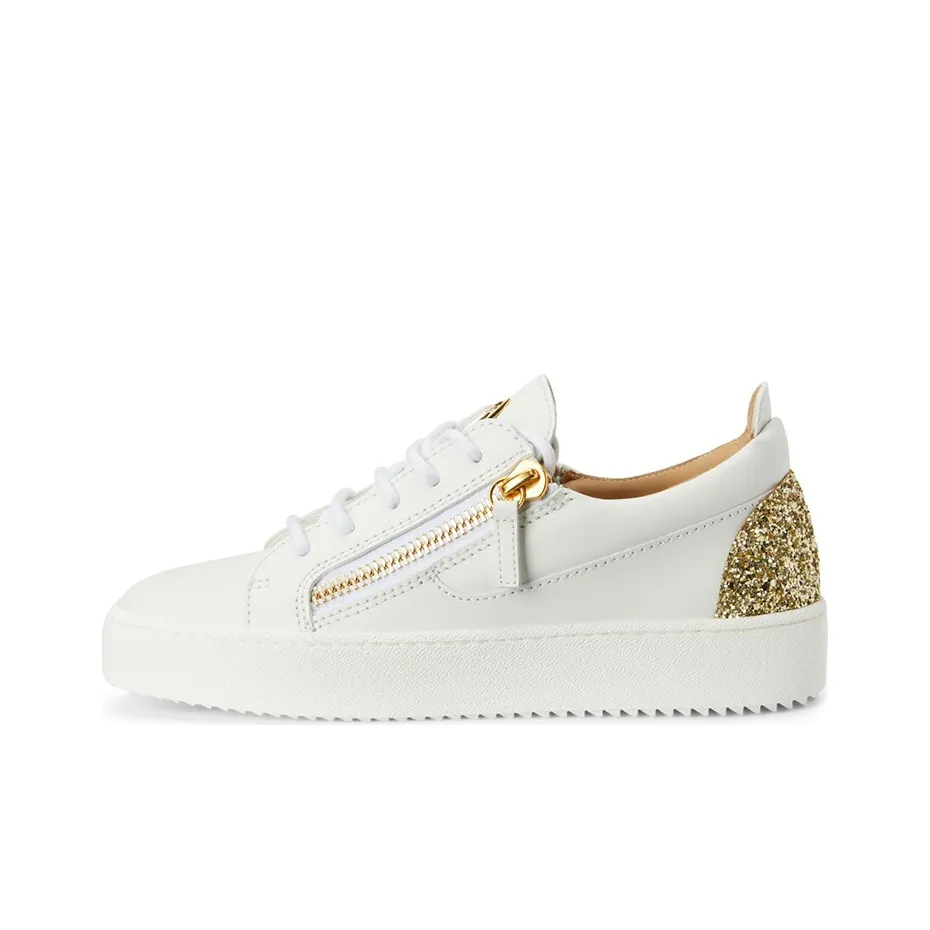 Giuseppe Zanotti/GZ Gail Low Top Stylish Skateboarding Shoes Women's White Gold