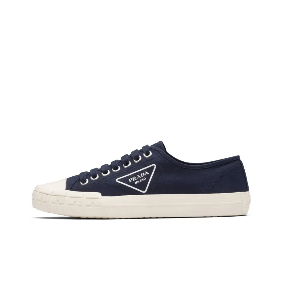 PRADA Wheel Low Top Canvas Shoes Men's Blue