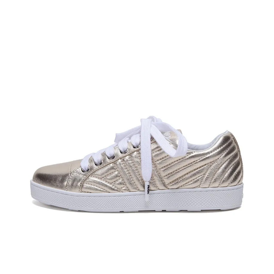 PRADA Low Top Stylish Skateboarding Shoes Women's Pyrite Yellow