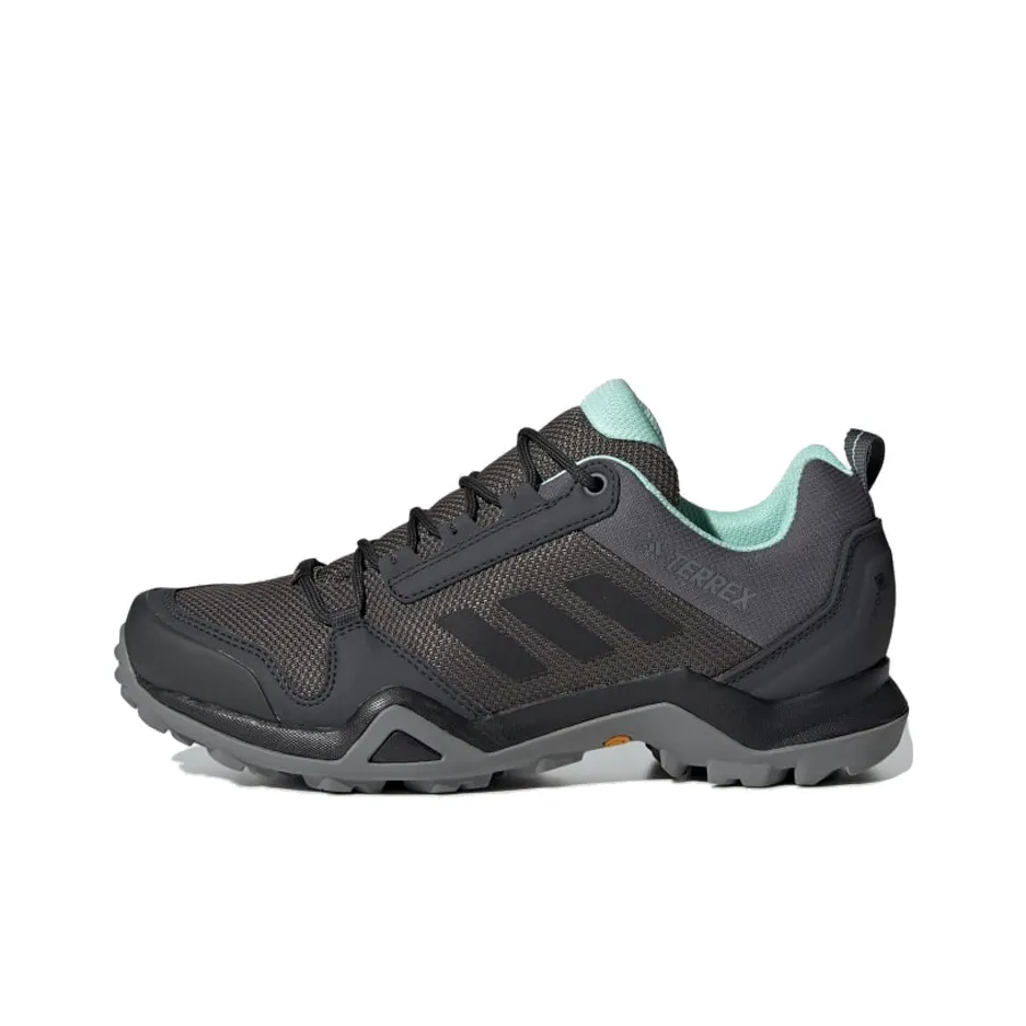Adidas Terrex AX3 GTX Cushioned Slip Resistant Low Top Trekking Shoes Women's Gray Black Green