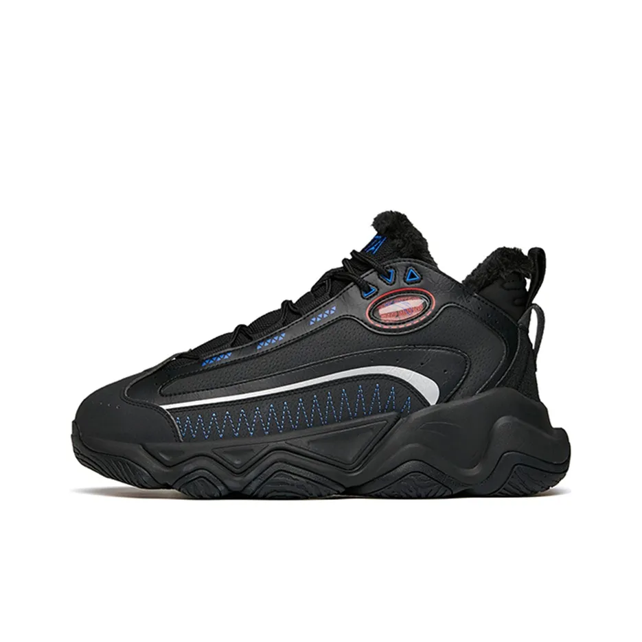 Anta Life Collection Cushioning Wear-Resistant High-Top Casual Shoes Men's Black Blue Red