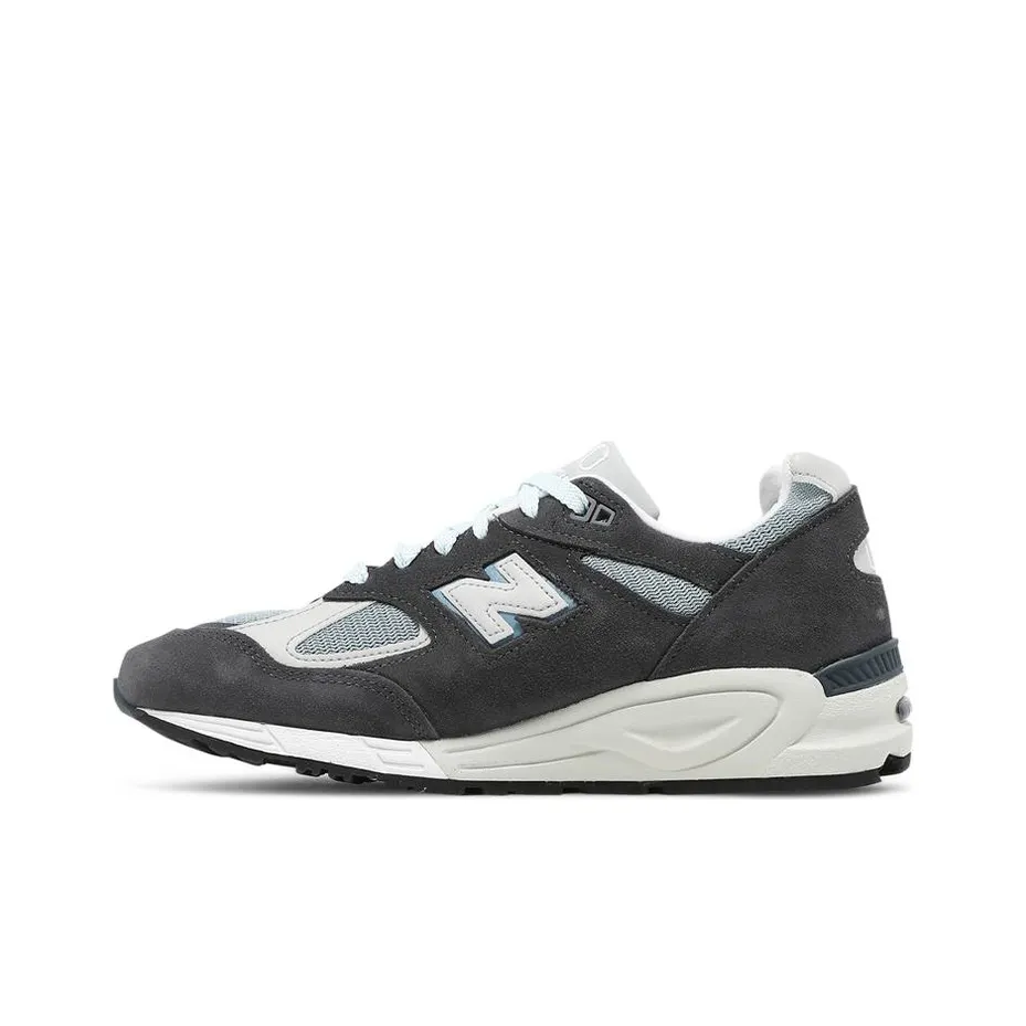 Kith X New Balance NB 990 V2 Running Shoes Unisex Low Top Gray/White/Black/Lake Blue