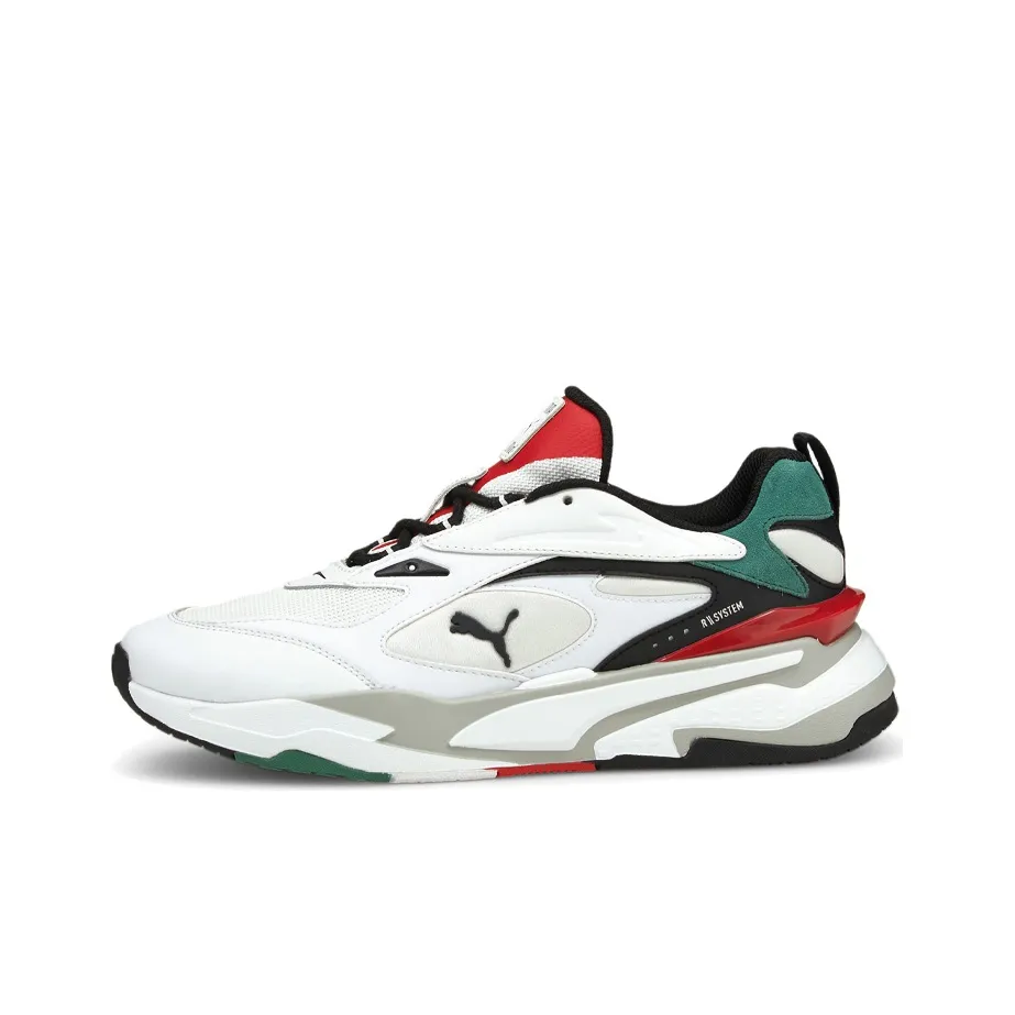 PUMA RS Fast Slip-Resistant Abrasion-Resistant MID Топ Беговые кроссовки Унисекс Белый черный
