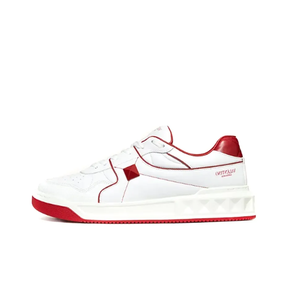 Valentino One Stud Low 'White Red'