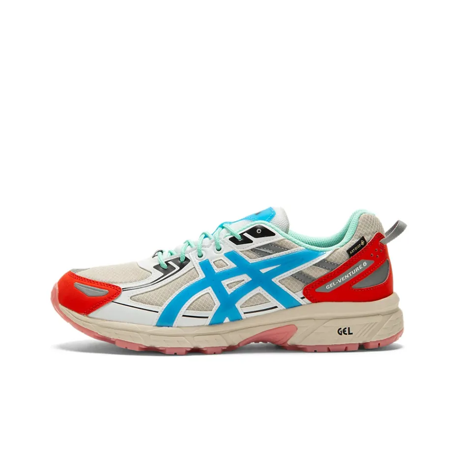 Asics Gel Venture 6 G TX Low Top Беговые кроссовки Мужские Белый Синий Красный