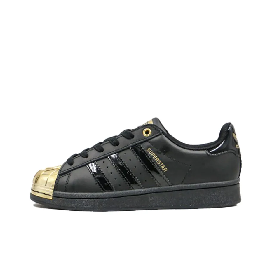 Adidas Originals Superstar Metal Toe Black Gold Metallic Women's
