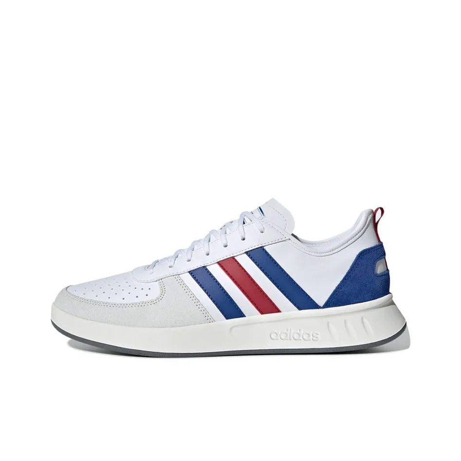 Adidas Court80s Cushioning Slip Resistant Low Top Tennis Shoes Men's White Blue Red