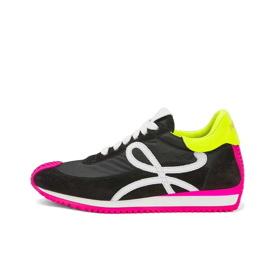 LOEWE Flow Runner Low Top Casual Shoes Women's Black White Red