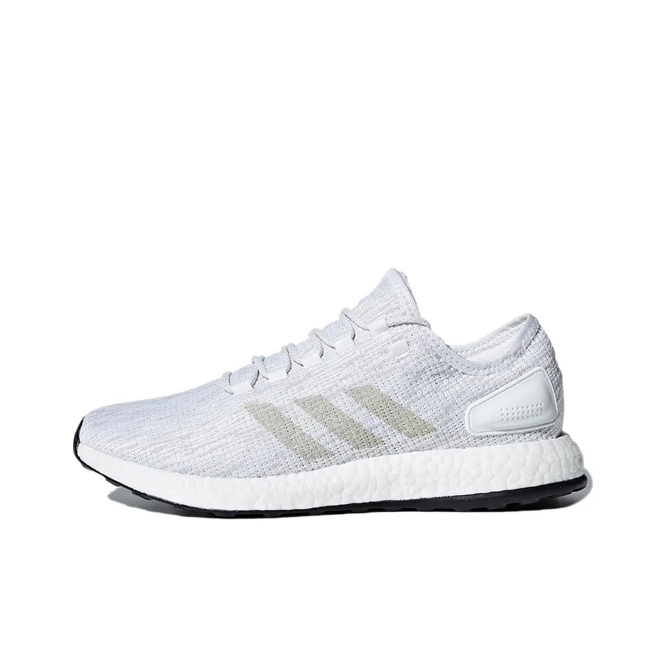 Adidas Pure Boost 2017 Slip-resistant Low Top Беговые кроссовки Мужские Белый Золото