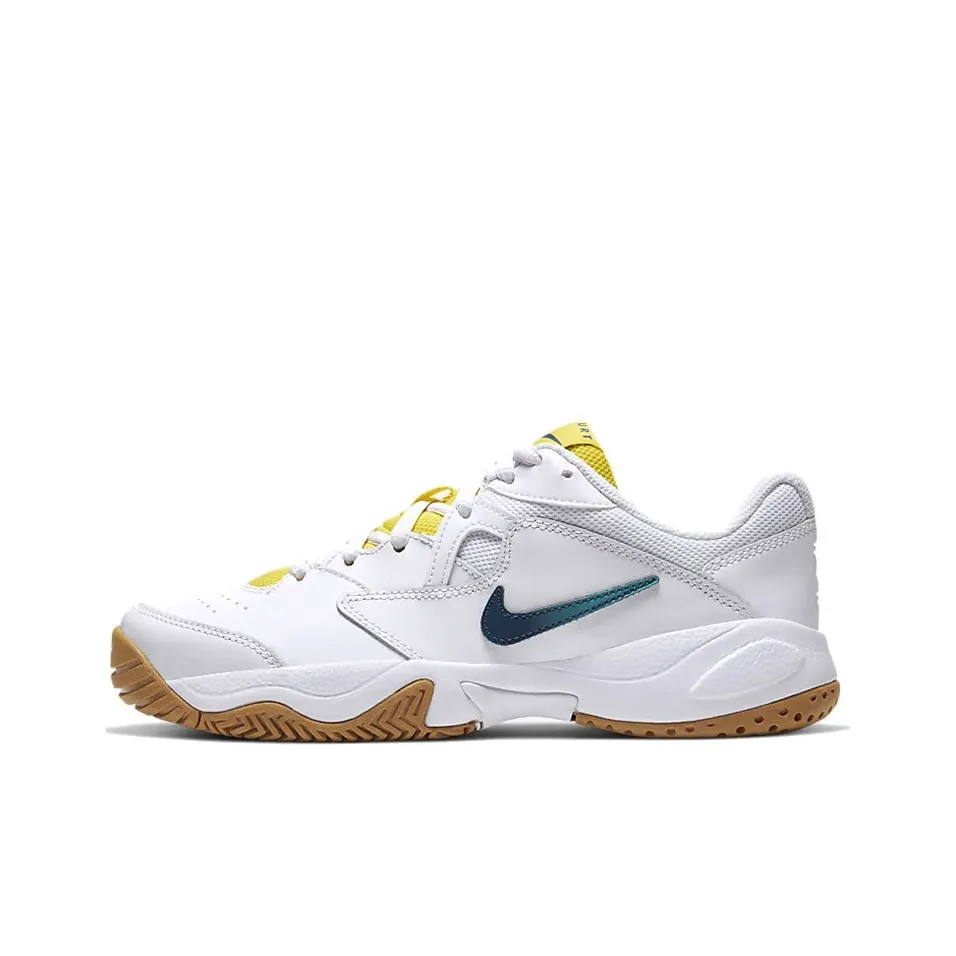 nike Court Lite 2 Твердый Корт Нескользящий Легкий Низкий Топ Кроссовки для тенниса Женские Белые Желтые