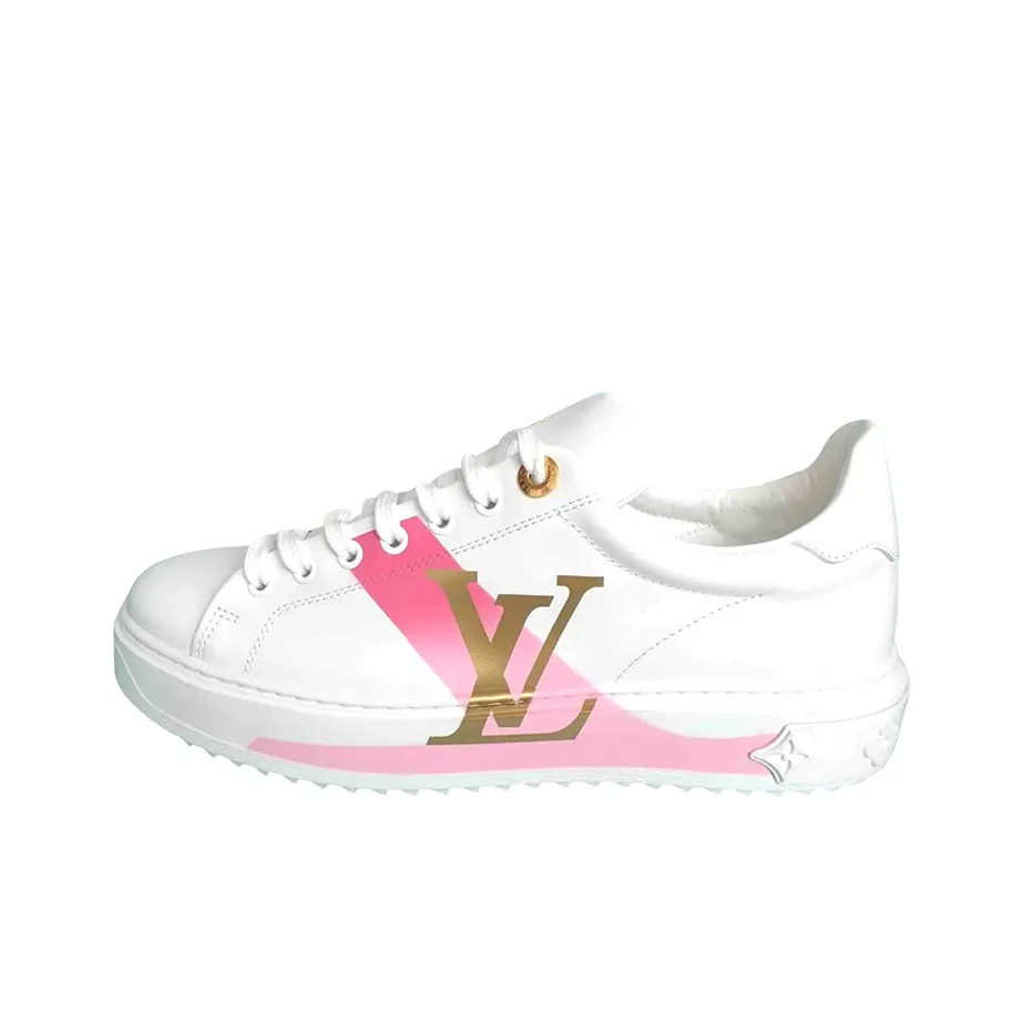 LOUIS VUITTON Time Out Leather Gold Pink White Women's