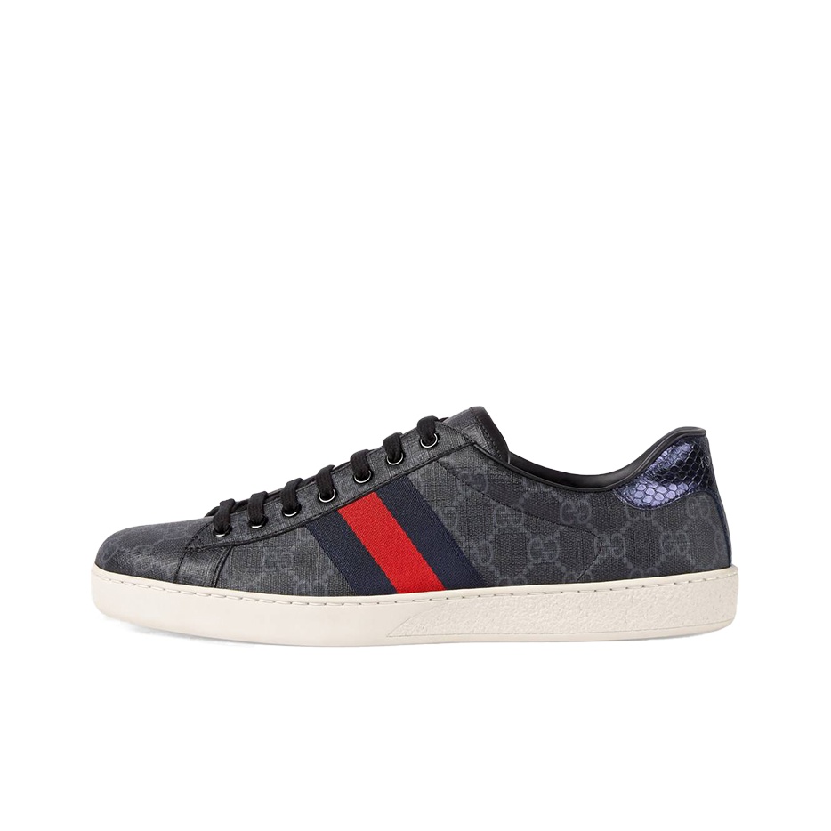 25新作 GUCCI WOMEN'S GUCCI ACE SNEAKER WITH WEB スニーカー Women's Gucci Ace sneaker with Web in beige and ebony