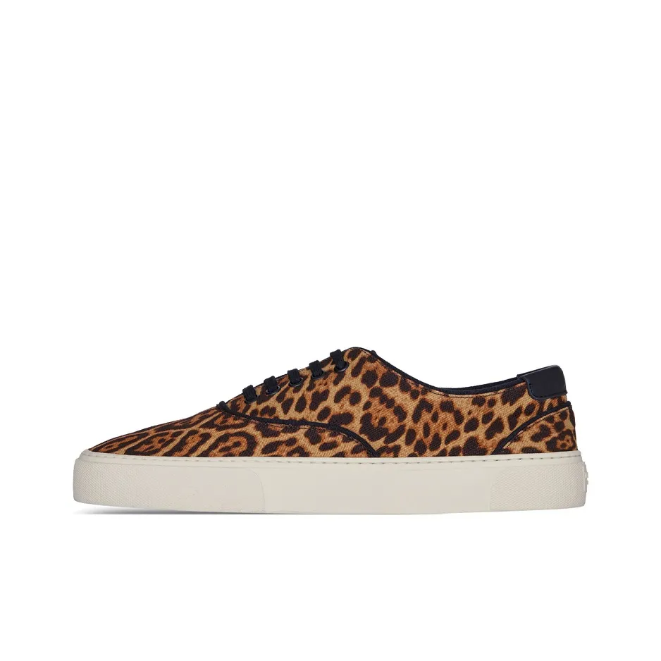 SAINT LAURENT Venice Low Top Stylish Skateboarding Shoes Men's Leopard Print
