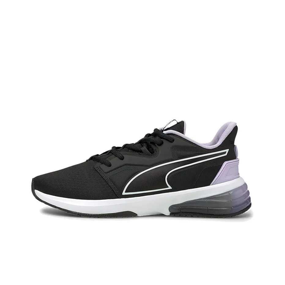 PUMA Shock Absorbers Slip-Resistant Abrasion-Resistant Breathable Low-Top Running Shoes Women's Black White Purple ПУМА Shock Absorbers Противоскользящие Устойчивые к истиранию Дышащие Низкие Беговые Кроссовки Женские Черный Белый Фиолетовый