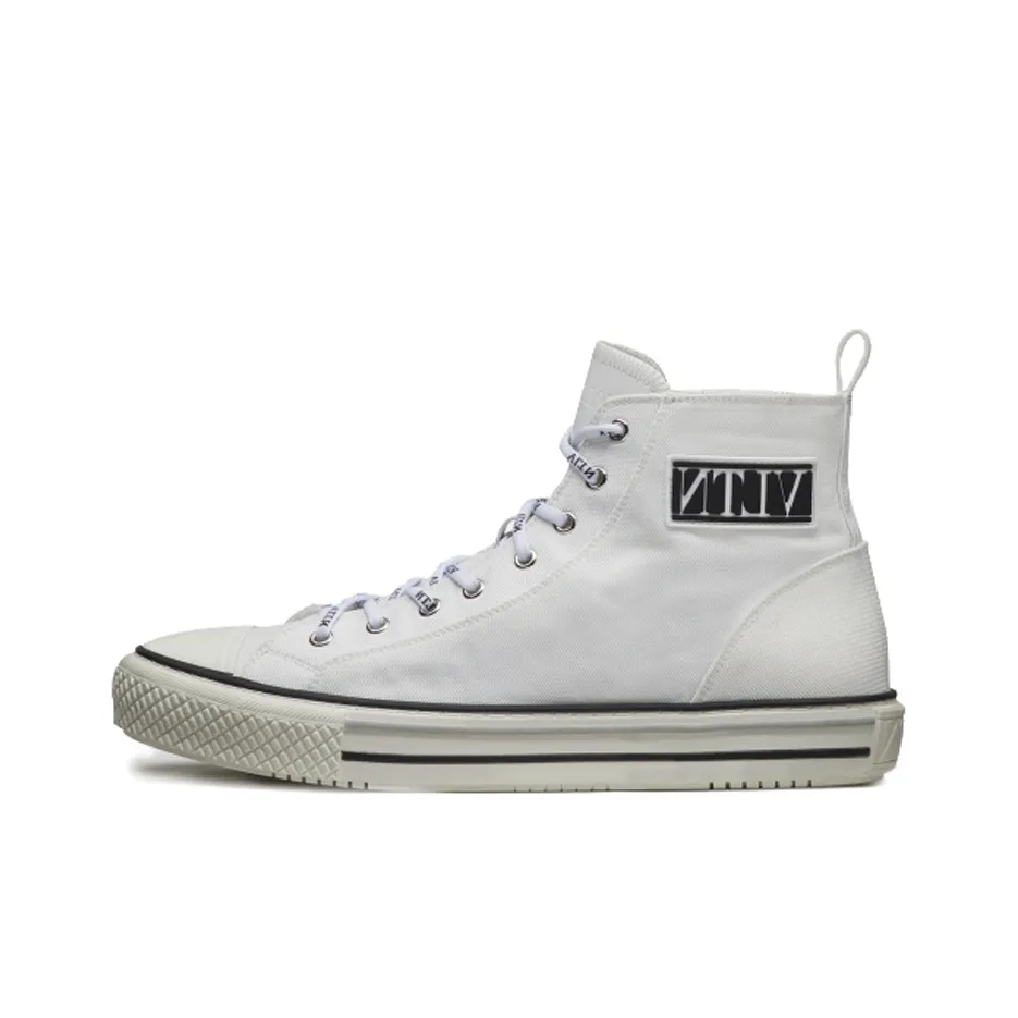 Valentino Giggies High Топ Стильные Скейтбординги Мужской Белый Эффект Потертости