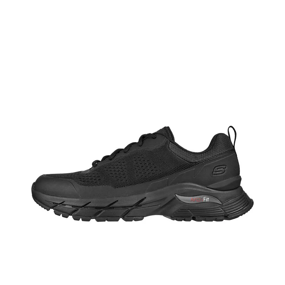 Skechers ARCH FIT BAXTER Durable Breathable Low Top Casual Shoes Men's All Black
