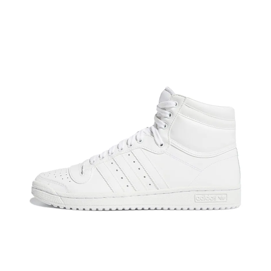 Adidas Originals Top Ten Hi противоскользящие устойчивые к истиранию высокие кроссовки для скейтбординга Мужской Чисто белый