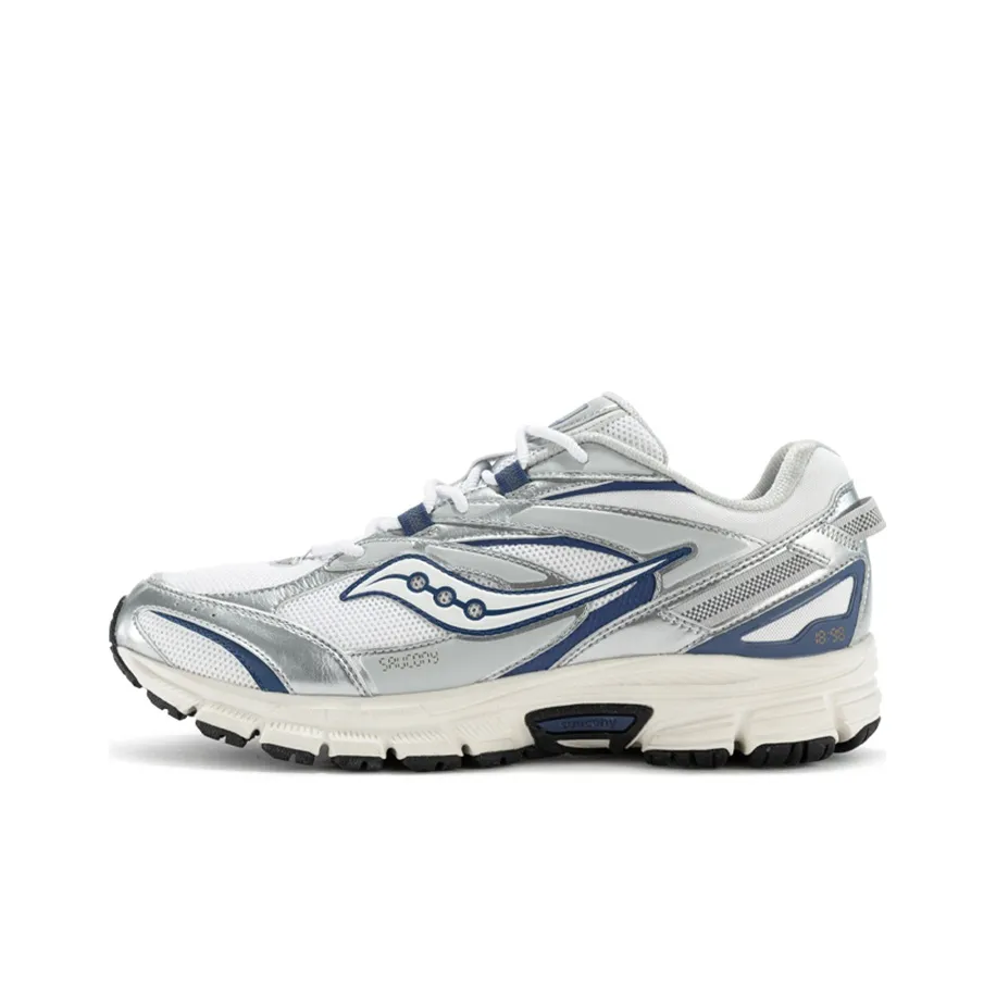 Saucony Cohesion 2K Cushioning Anti Slip Wear Resistant Breathability Low Top Casual Running Shoes Unisex White Silver