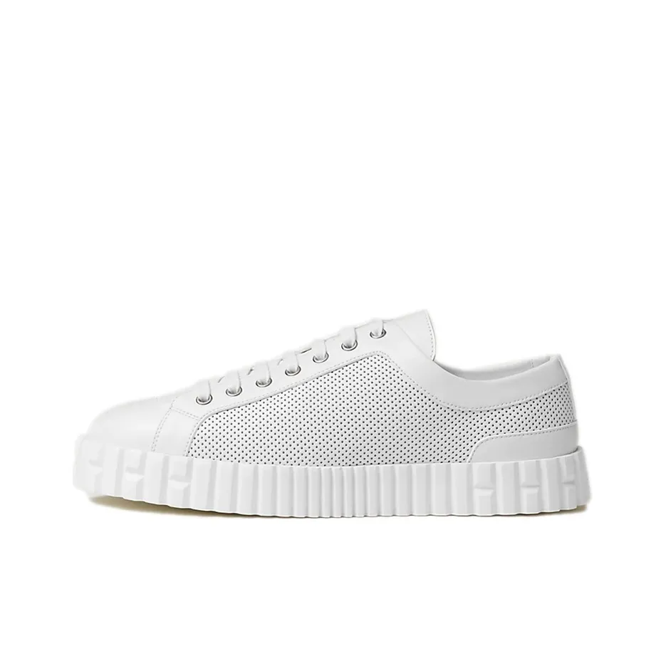 HERMES Cross Low Top Stylish Skateboarding Shoes Men's White
