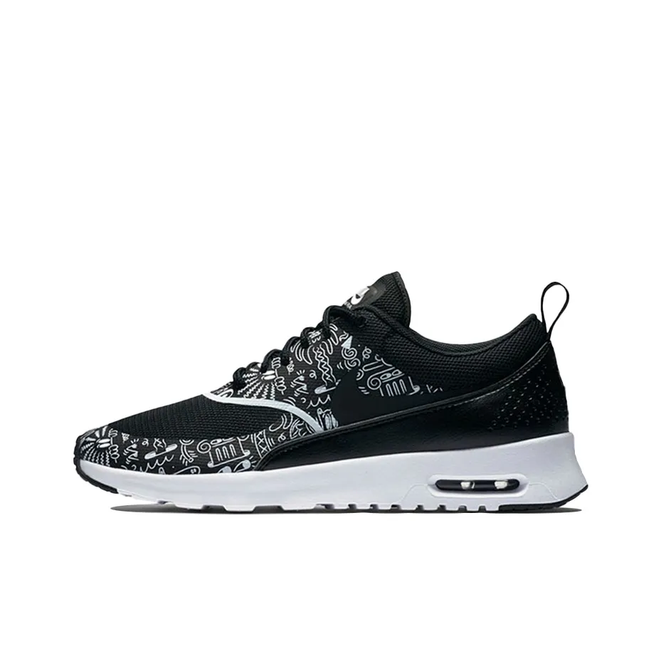 Nike Air Max Thea Cushioned Anti-Slip And Wear-Resistant Lightweight Low-Top Casual Shoes Women's Black White