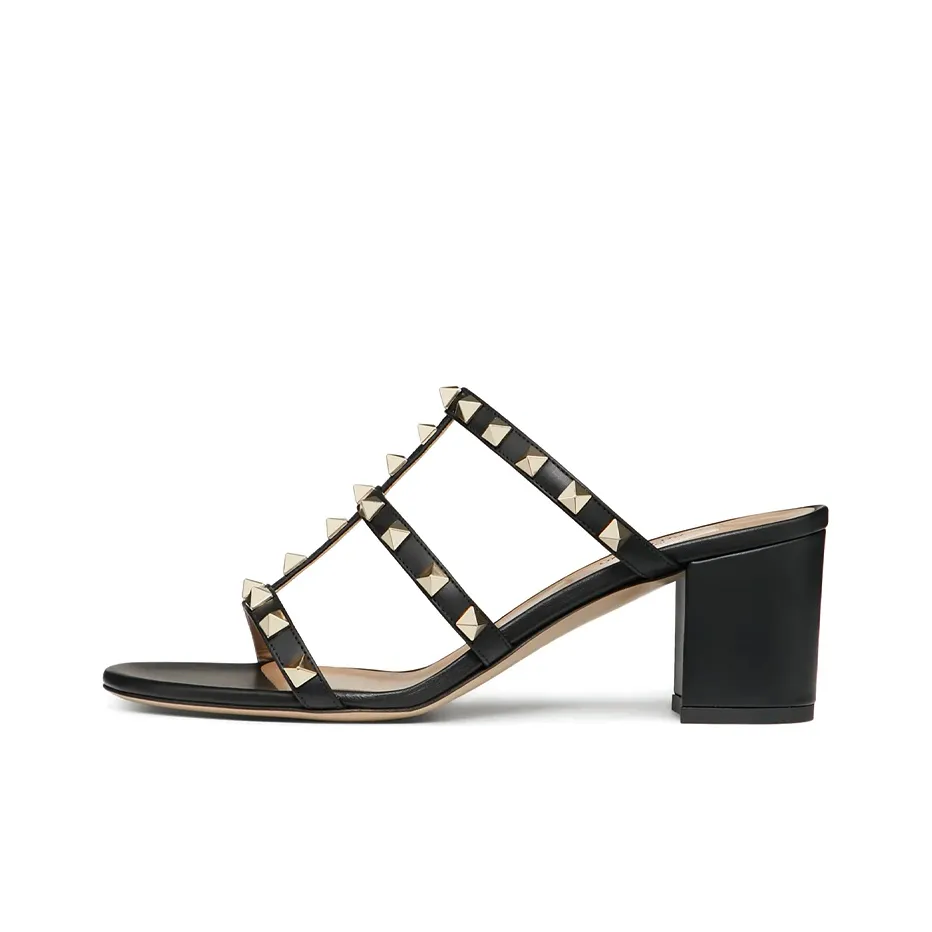 Valentino Rockstud Beach Sandals Women's Black