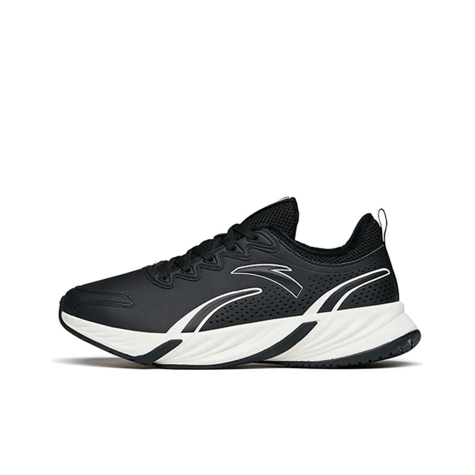 Anta Running Collection Lightweight Cushioning Low Top Running Shoes Women's Black Fleece Lined