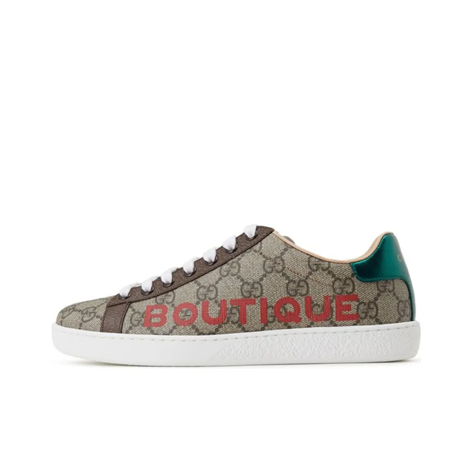 GUCCI ACE Low Top Stylish Skateboarding Shoes Women's Brown