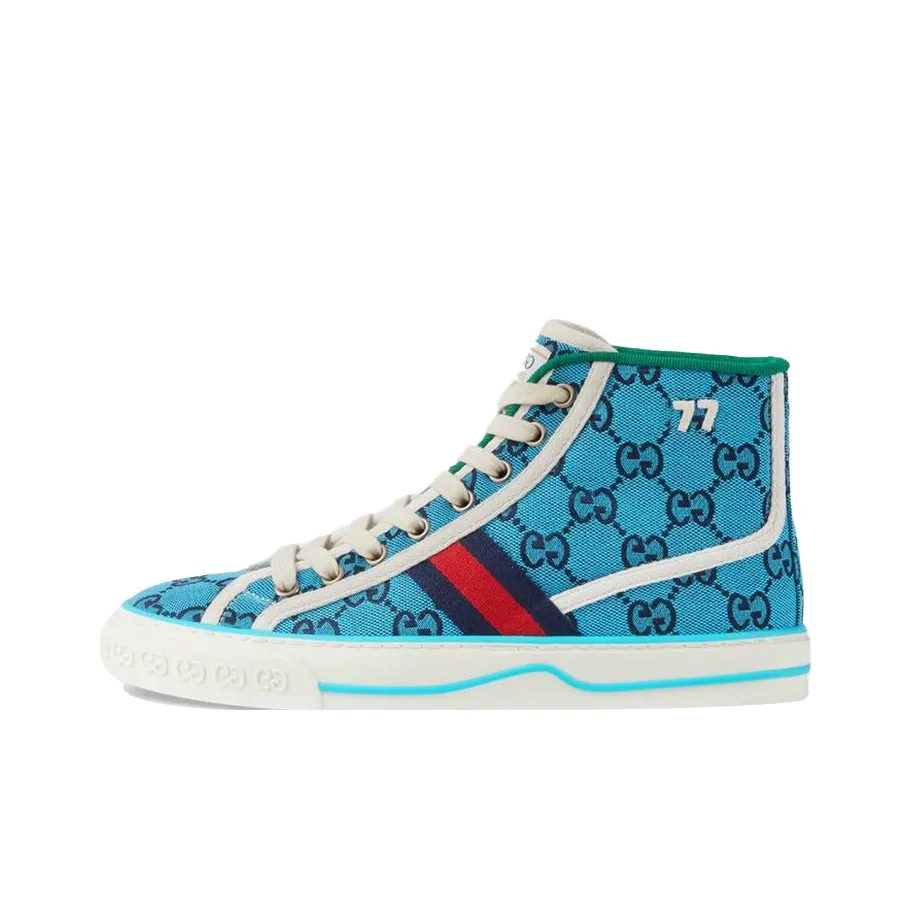 GUCCI Tennis 1977 Stylish Skateboarding Shoes Women's Blue