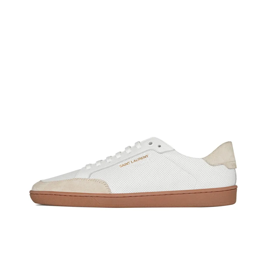 SAINT LAURENT SL10 Court Leather White Grey