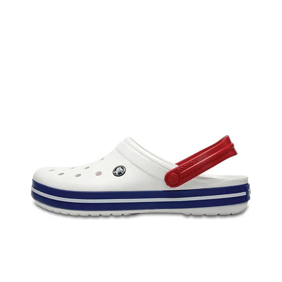 Crocs Beach Unisex White Blue Sandals 
White Blue
