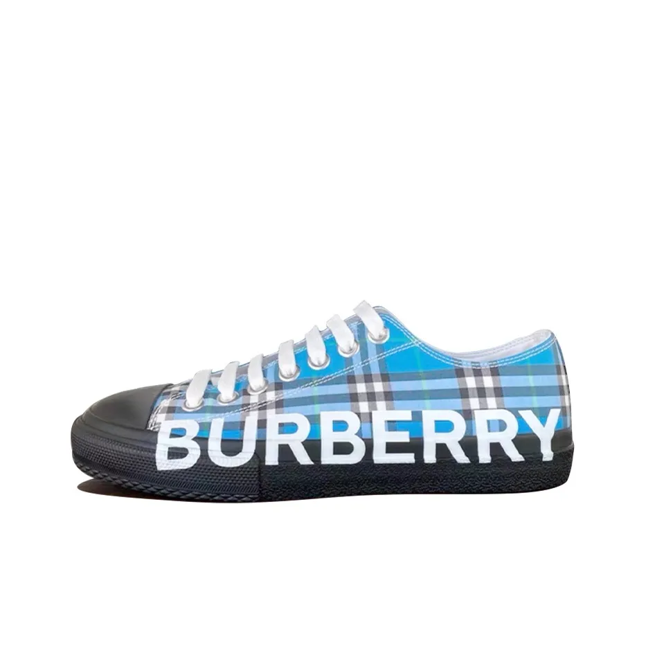 Burberry Low Top Stylish Skateboarding Shoes Men's Azure Blue