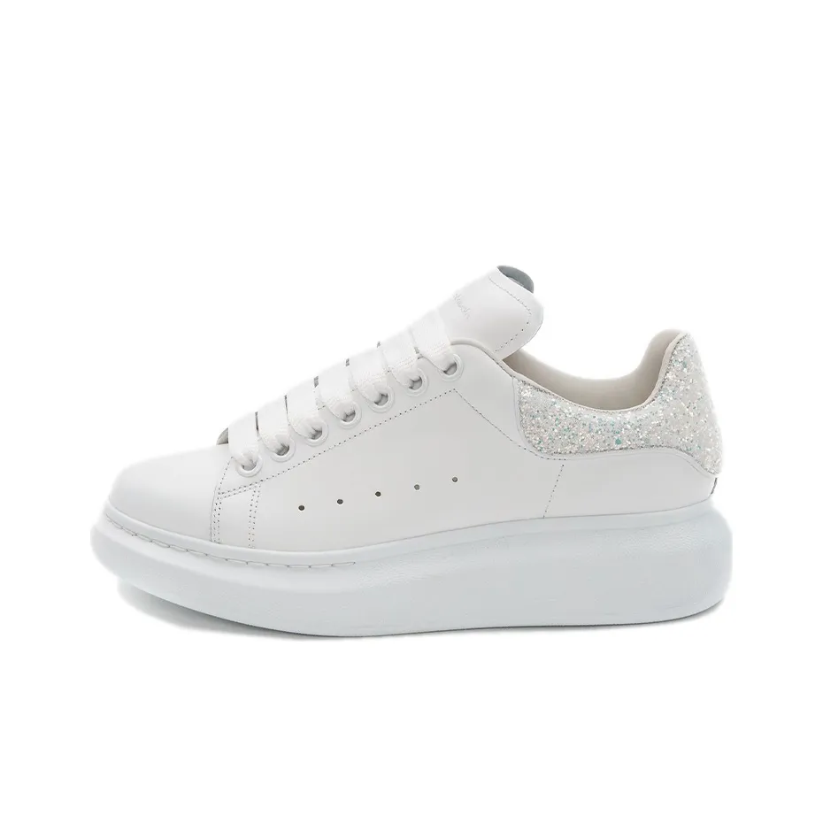 Alexander McQueen Oversized Sneaker 'White Silver Glitter' Women's