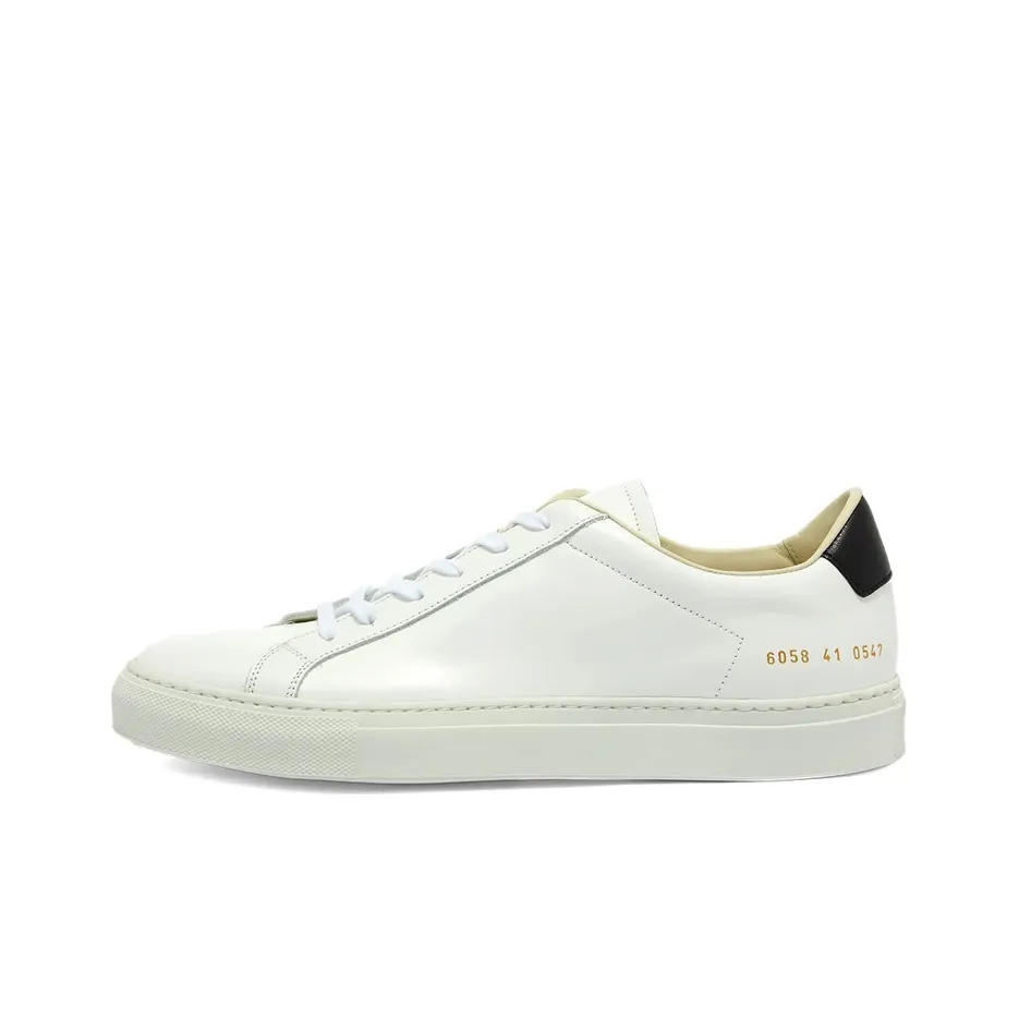 COMMON PROJECTS Retro Low Top Stylish Skateboarding Shoes Women's White Black
