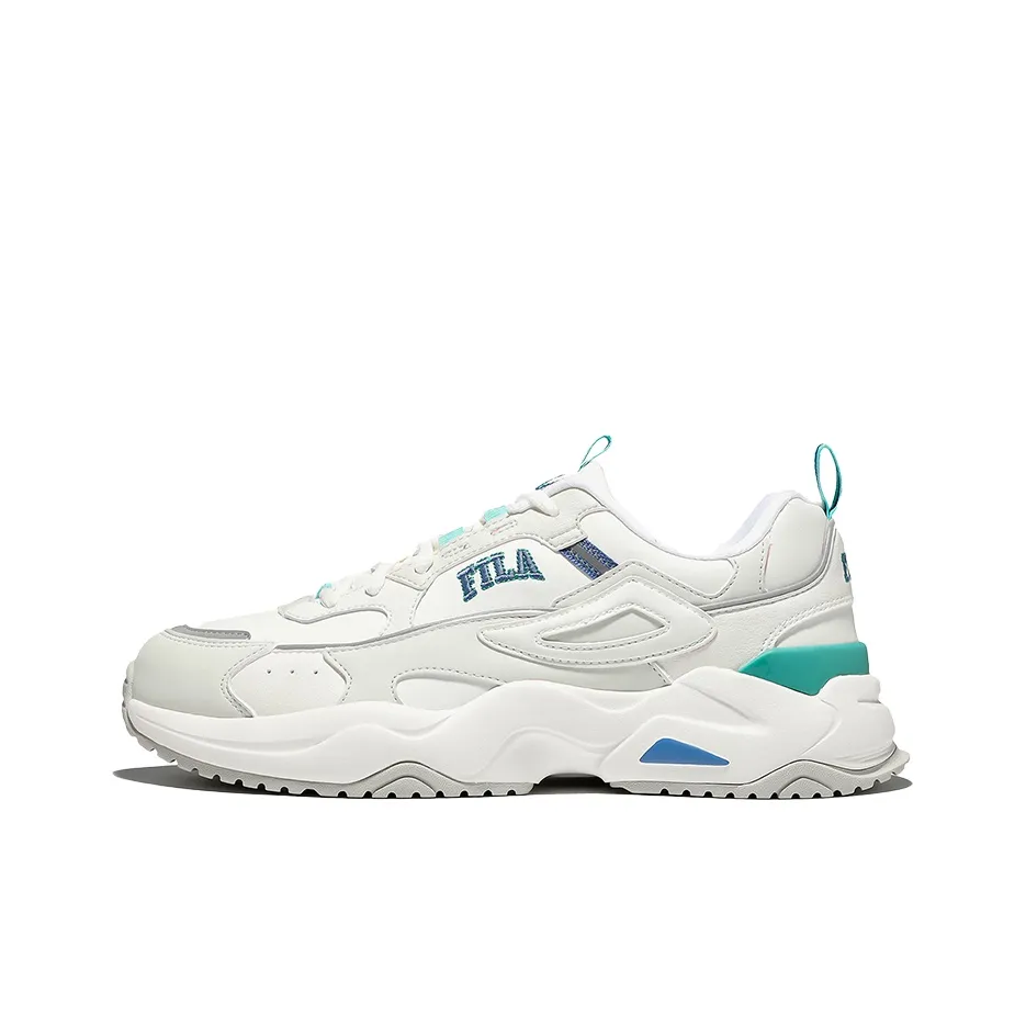 FILA Rayflide Low Top Casual Shoes Unisex White Blue Green Korean Style