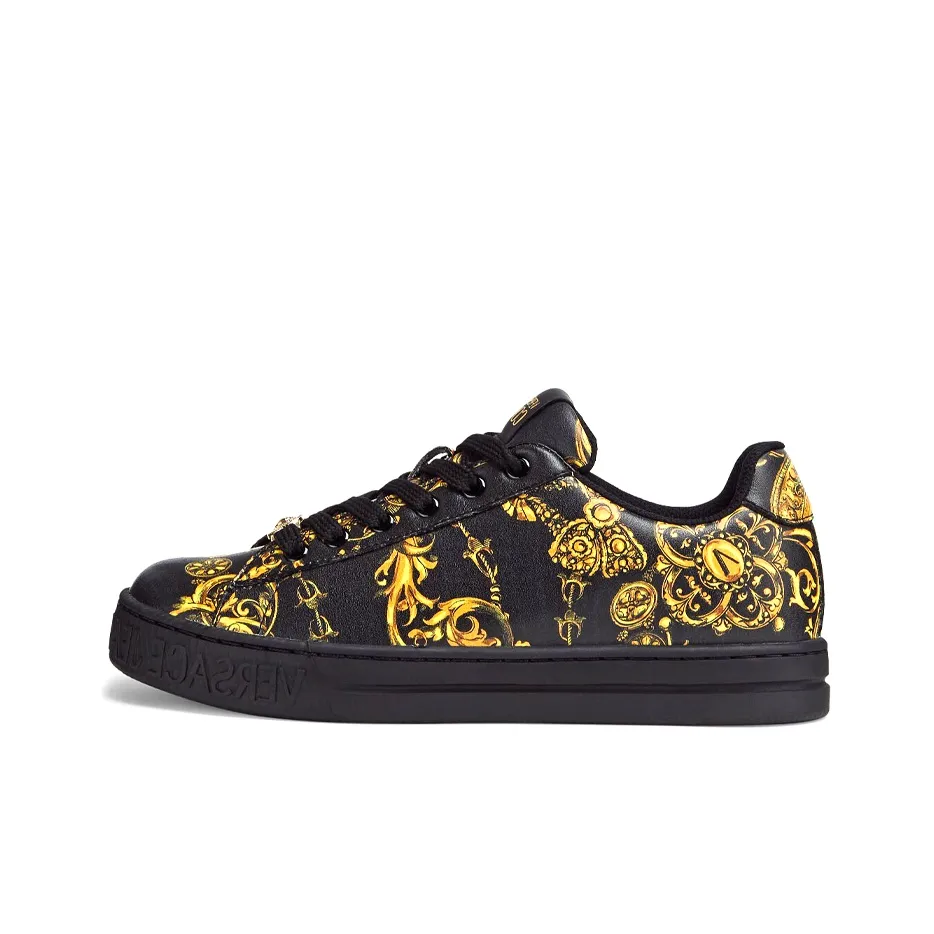 VERSACE Court 88 'Baroque Print' Sneakers Black Gold Women's's