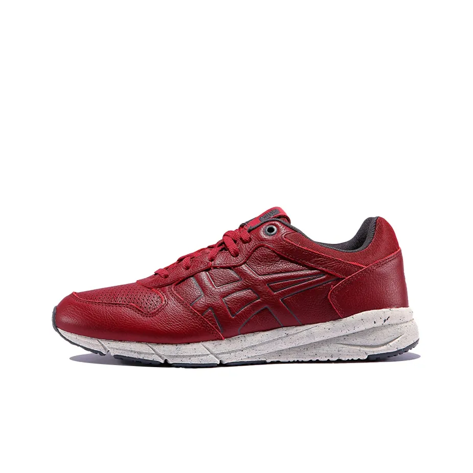 Onitsuka Tiger Slip-resistant Abrasion-resistant Low Top Casual Running Shoes Unisex Red Onitsuka Tiger Противоскользящие Аbrasion-resistant Низкий Топ Повседневные Беговые Кроссовки Унисекс Красный