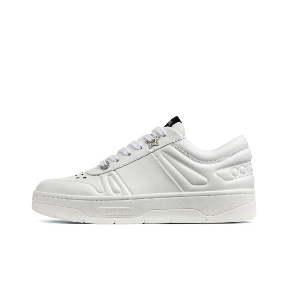 Jimmy Choo Hawaii Low Top Stylish Skateboarding Shoes Women's White