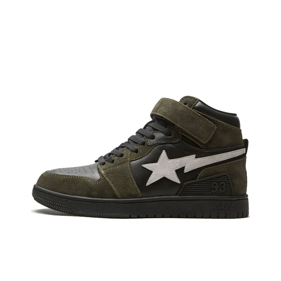 A BATHING APE Coutr STA Hi High Топ Стильные Скейтбординги Мужской Армейский зеленый