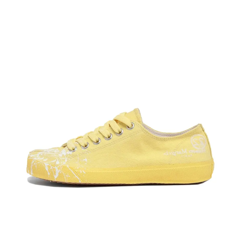 Maison Margiela Tabi Paint Low Top Stylish Skateboarding Shoes Women's Yellow