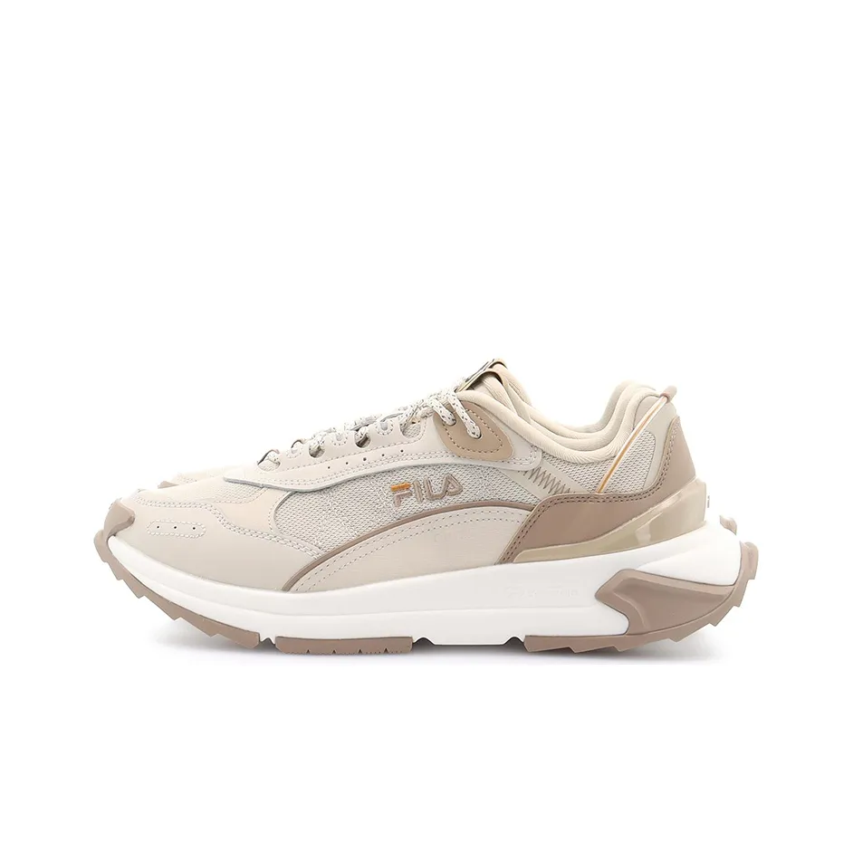 FILA Fashion Sneakers Cushioning Anti-Slip And Wear-Resistant Lightweight Rebound Low-Top Running Shoes Men's Oat