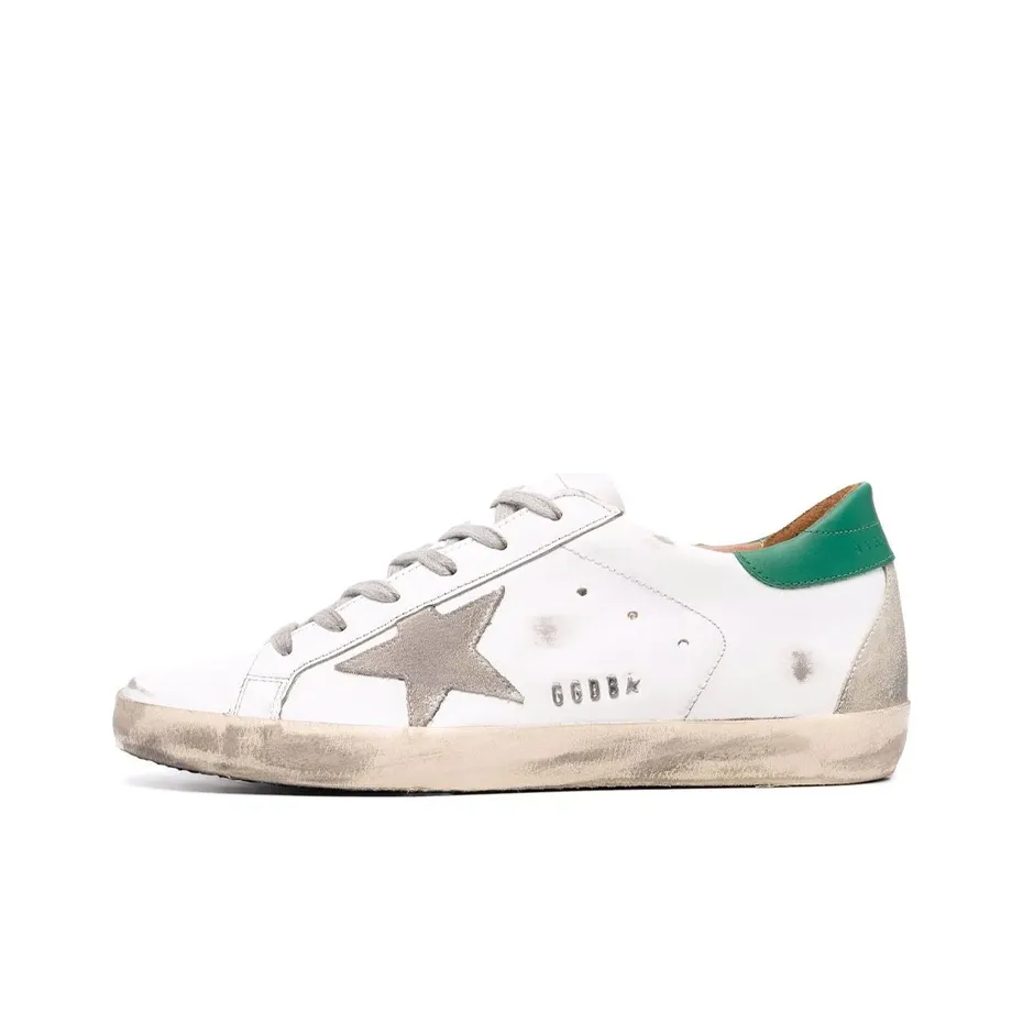 Golden Goose Super-Star White Green Grey Suede Patch