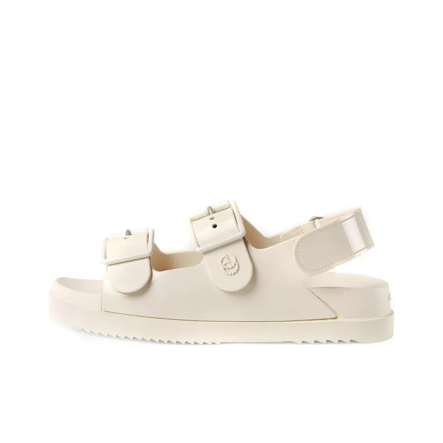 GUCCI Mini Double G Sandal Off-White Rubber